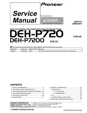 Автомагнитола PIONEER DEH-P720 DEH-P7200