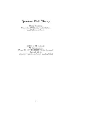 Srednicki M. Quantum Field Theory