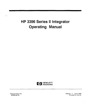 HP 3396 Series II Integrator Operating Manual