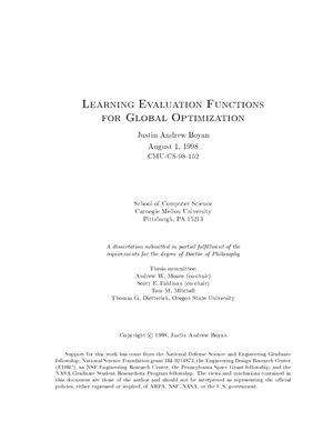 Boyan J.A. Learning Evaluation Functions for Global Optimization
