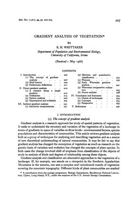 Whittaker R.H. Gradient Analysis of Vegetation