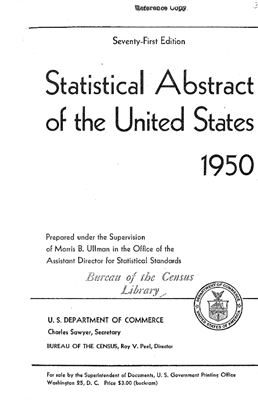 Statistical Abstracts of the United States 1950