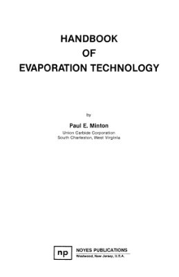 Minton P.E. Handbook of evaporation technology