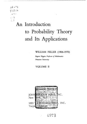Feller W. An Introduction to Probability Theory and Its Applications. Volume 2