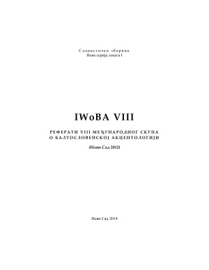 IWoBA VIII: реферати VIII Међународног скупа о балтословенској акцентологији