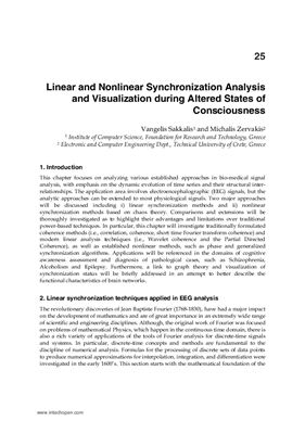 Sakkalis V., Zervakis M. Linear and Nonlinear Syncronization Analysis and Visualisation during Altered States of Consciousness