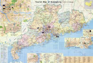 China. Tourist Map of Guangdong
