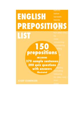 Essberger Josef. English Prepositions List