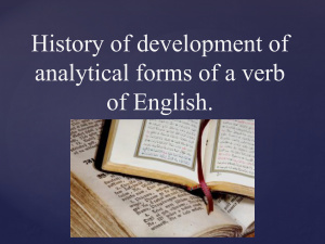 History of development of analytical forms of a verb of English