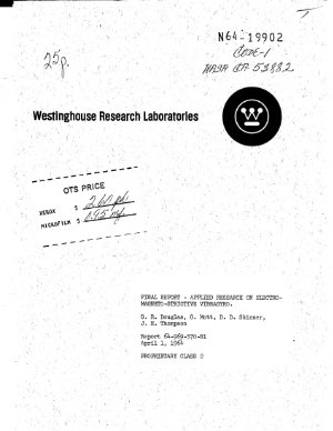 Douglas G.R., Mott G., Skinner D.D., Thompson J.H. Applied research on electro-magneto-strictive vibragyro