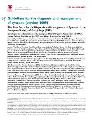 Рекомендации международного общества по диагностике и лечению синкопальных состояний