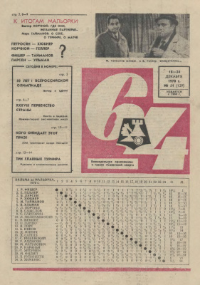 64 - Шахматное обозрение 1970 №51