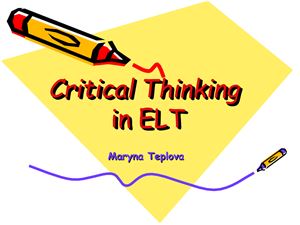 Critical thinking in the classroom