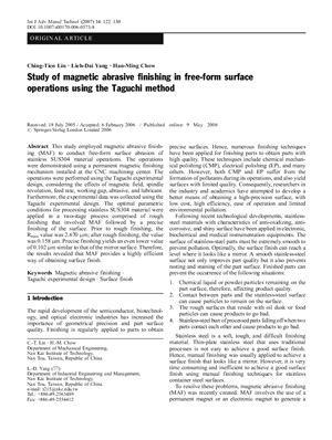 Lin C., Yang L., Chow H. Study of magnetic abrasive finishing in free-form surface operations using the Taguchi method