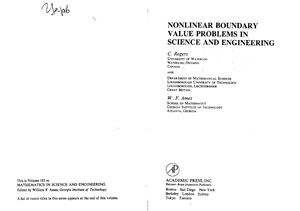 Rogers C., Ames W.F. Nonlinear boundary value problems in science and engineering