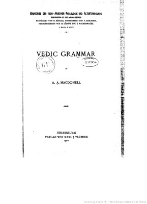 Macdonell A.A. Vedic Grammar
