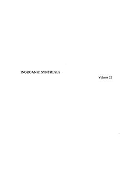 Inorganic syntheses. Vol. 22