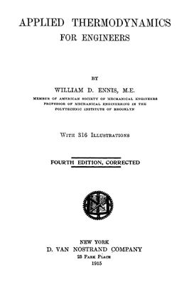 Ennis W.D. Applied Thermodynamics for Engineers