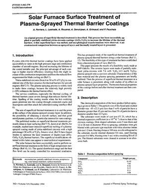 Journal of Thermal Spray Technology 1994. Vol. 03, №04