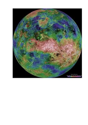 Цветная карта восточного полушария планеты Венера
