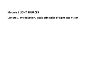 Introduction. Basic principles of Light and Vision