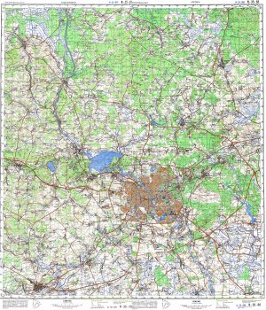 Топографическая карта окрестностей Минска