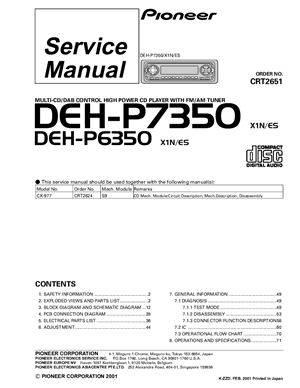 Автомагнитола PIONEER DEH-P7350 DEH-P6350