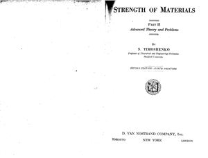 Timoshenko S.P. Strength Of Materials. Parts II