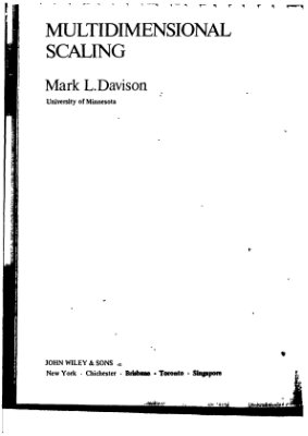 Дэйвисон М. Многомерное шкалирование: Методы наглядного представления данных