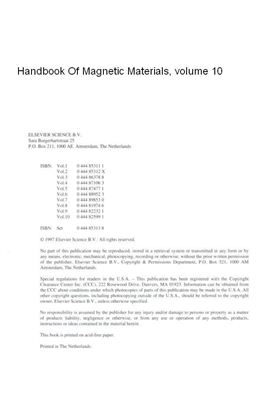Buschow K.H.J. Handbook of Magnetic Materials, Volume 10