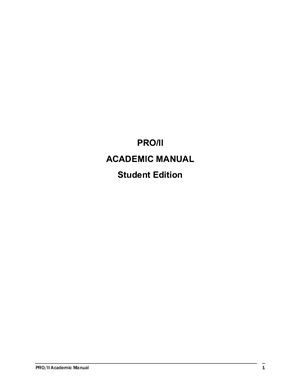 Chang C.J. PRO/II Academic manual. Student Edition