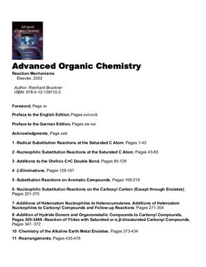 Bruckner Reinhard. Advanced Organic Chemistry. Reaction Mechanisms