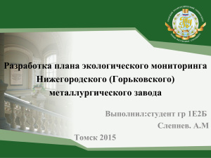 Разработка плана экологического мониторинга Нижегородского (Горьковского) металлургического завода