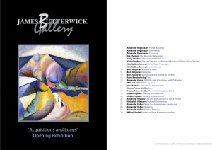 Butterwick James. Acquisitions and Loans: Butterwick Gallery Opening Exhibition