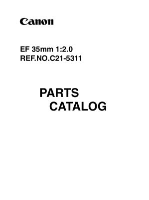 Объективы Canon EF 35mm 1: 2.0 Каталог Деталей (C21-5311)