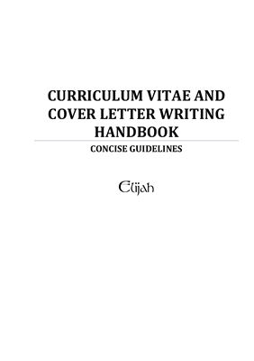 Curriculum vitae (resume) and cover letter writing handbook: concise guidelines