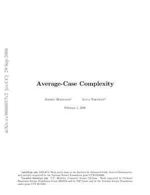 Bogdanov A., Trevisan L. Average-Case Complexity