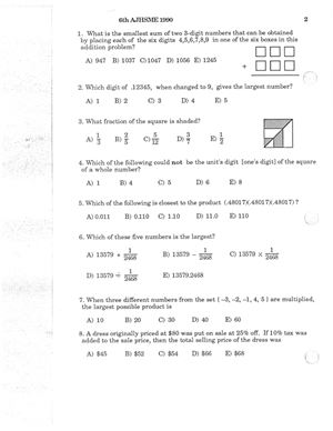 American Mathematics Contest 8 (AMC 8) 1990
