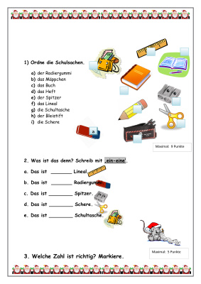 Контрольная работа по немецкому языку для 5 класса по учебнику Horizonte 5 (Meine Klasse)
