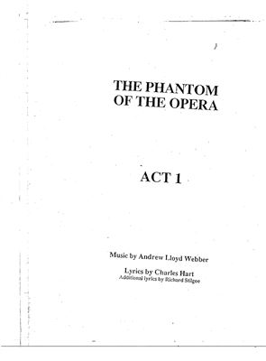 Lloyd Webber Andrew. The Phantom of the Opera (партитура)