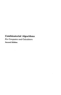 Nijenhuis A., Wilf H.S. Combinatorial Algorithms for Computers and Calculators
