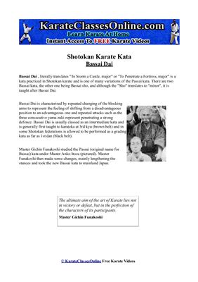 Shotokan Karate Kata Bassai Dai