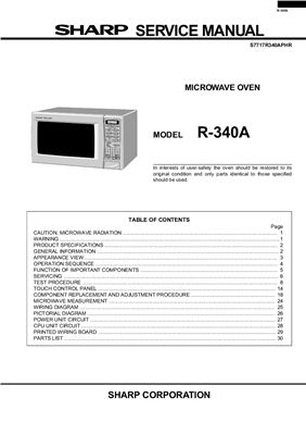 Микроволновая печь SHARP R-340A