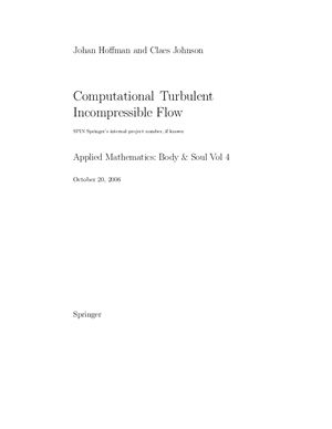 Homan J., Johnson C. Computational Turbulent Incompressible Flow