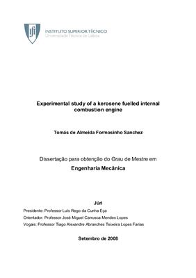 Sanchez T.A.F. Experimental study of a kerosene fuelled internal combustion engine
