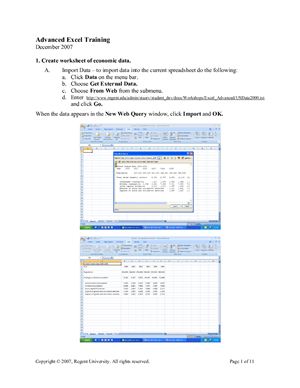 Методические указания - Advanced Excel Training