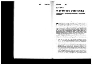 Skok P., O podrijetlu Dubrovnika (istraživanja iz historijske toponimije i historijske lingvistike)