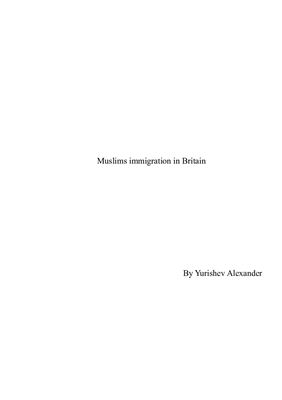 Research paper - Muslim immigration in Britain