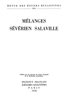 Revue des études Byzantines 1958 №16