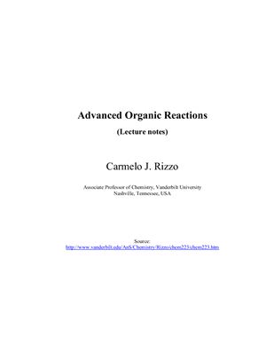 Rizzo С.J. Advanced Organic Reactions (Lecture notes)